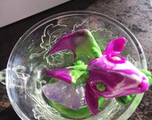 Grape Tea Cup Dragon Glass Ring Dish Sculpture Display