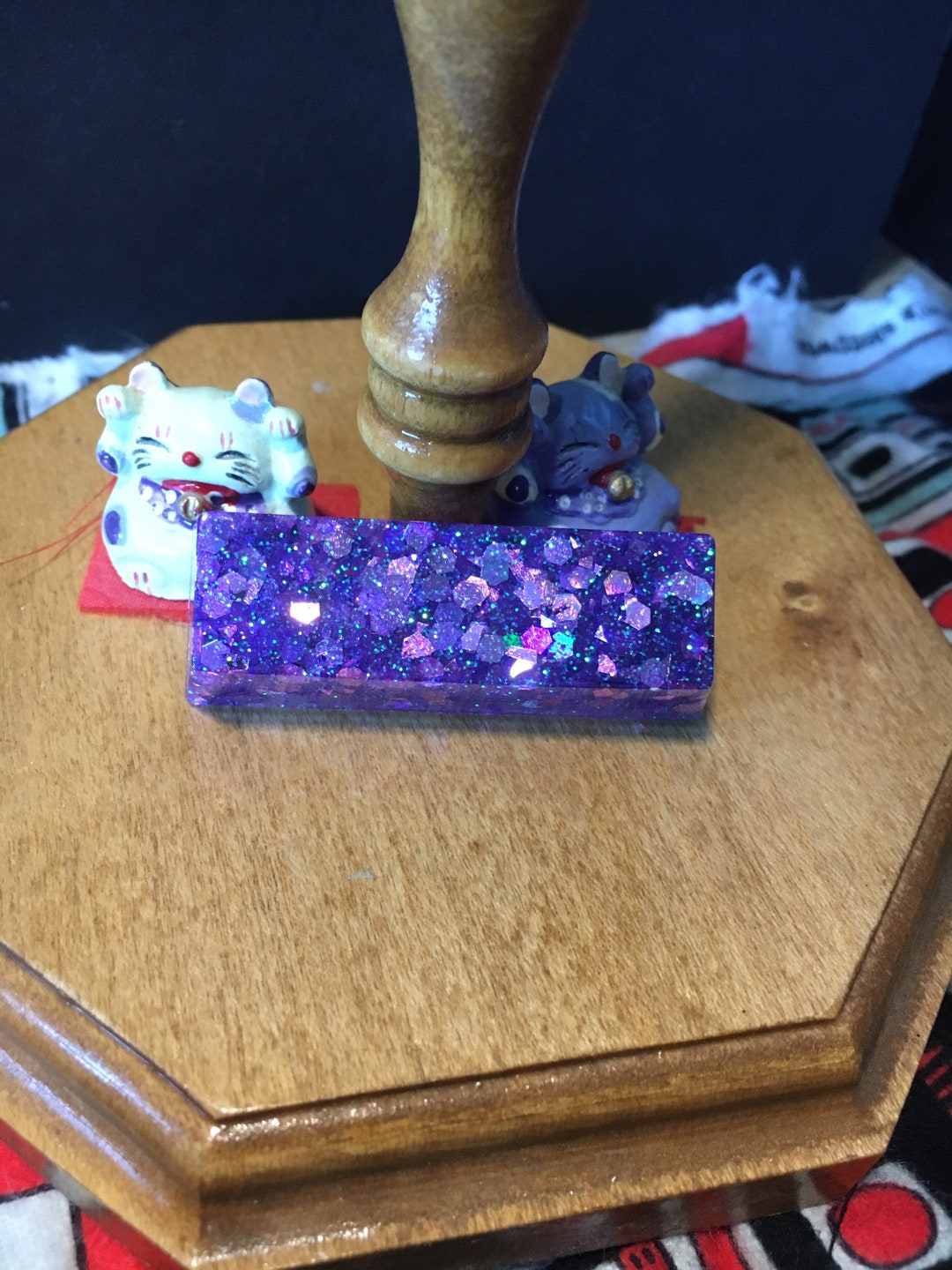 Kawaii Purple Gamer Multi Peg Glitter Glow Through Artisan Etsy
