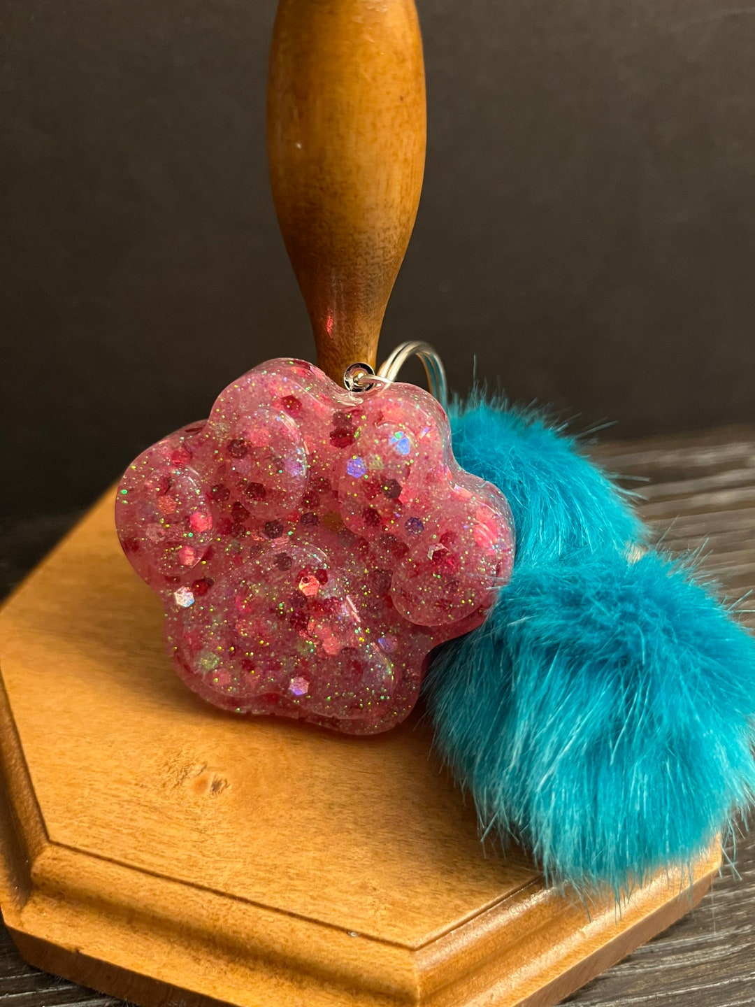 Pink Glitter Kawaii Kitty Paw With Toe Beans Handmade Resin Etsy