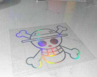 REFLEKTIERT / Holographisch Glitter / Oilslick Strohhut Pirat Vinyl Aufkleber Aufkleber