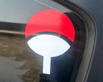 Calcomanía reflectante de vinilo rojo y blanco con símbolo de clan para ventana de coche, motocicleta y camión, regalo