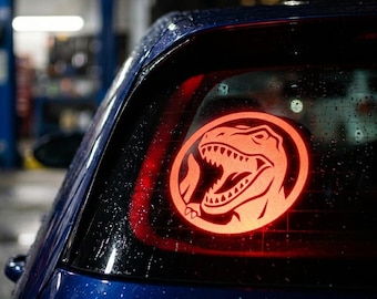 MMPR Red Dino Ranger Symbol Vinyl Decal Sticker in Metallic Gold Finish for Car Laptop Water Bottle Zord Dinosaur Power Coin Collectors