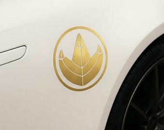 MMPR グリーンレンジャー ドラゴンシンボル ビニールデカールステッカー メタリックゴールド仕上げ 車 ノートパソコン ウォーターボトル ゾード 恐竜パワー コインコレクター用