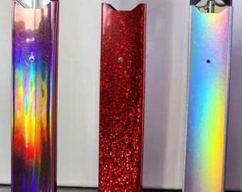 Custom Name Battery Skin 55+ Colors Wrap ONLY | Ooze  *No Battery or Device * [SKIN] Silver Glitter Oil Slick Reflective Opal