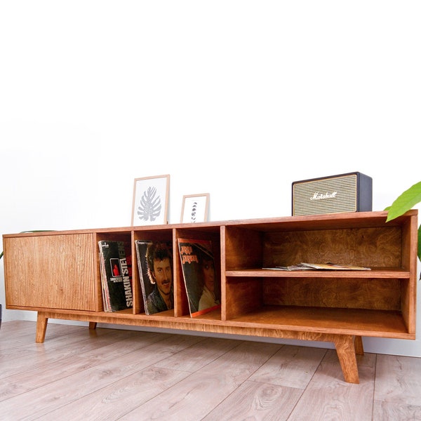 Platenspeler Standaard 6 Vakken Vinyl Opbergkast Meubel - Platenspelers