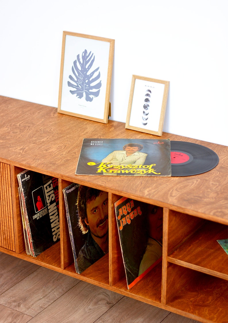 Mophorn Supporto per giradischi - Contiene fino a 100 album, Stile