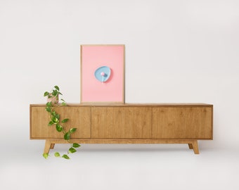 Medienständer, TV-Möbel, TV-Schrank, Sideboard, minimalistische Sperrholz-Medienkonsole, LODI