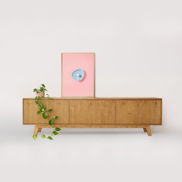 Media stand, TV stand, TV cabinet, sideboard, minimalist plywood media console, LODI