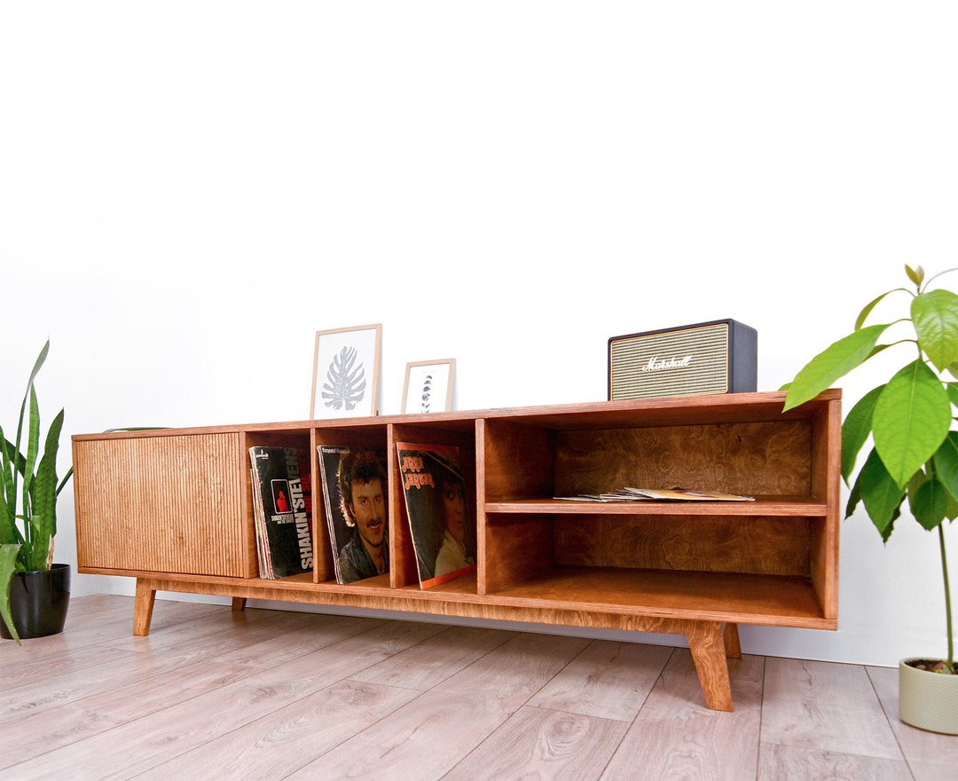 Entertainment center with vinyl storage discount