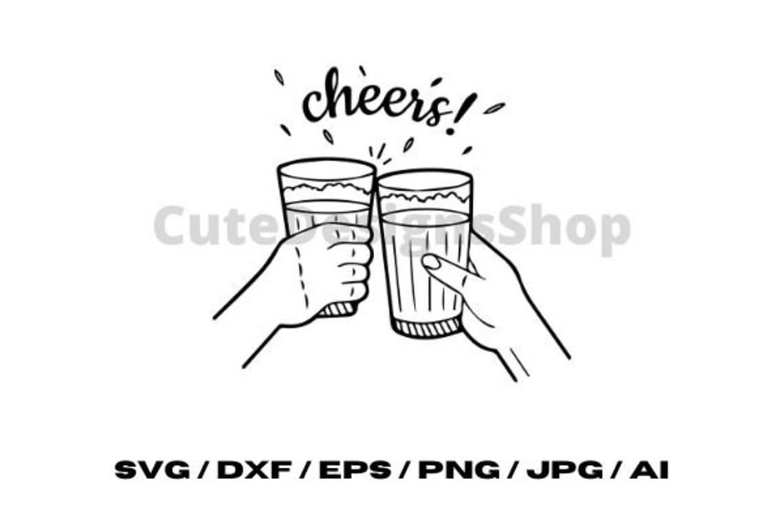 Beer Cheers svg png jpg dxf ai eps / Cricut Machine / | Etsy