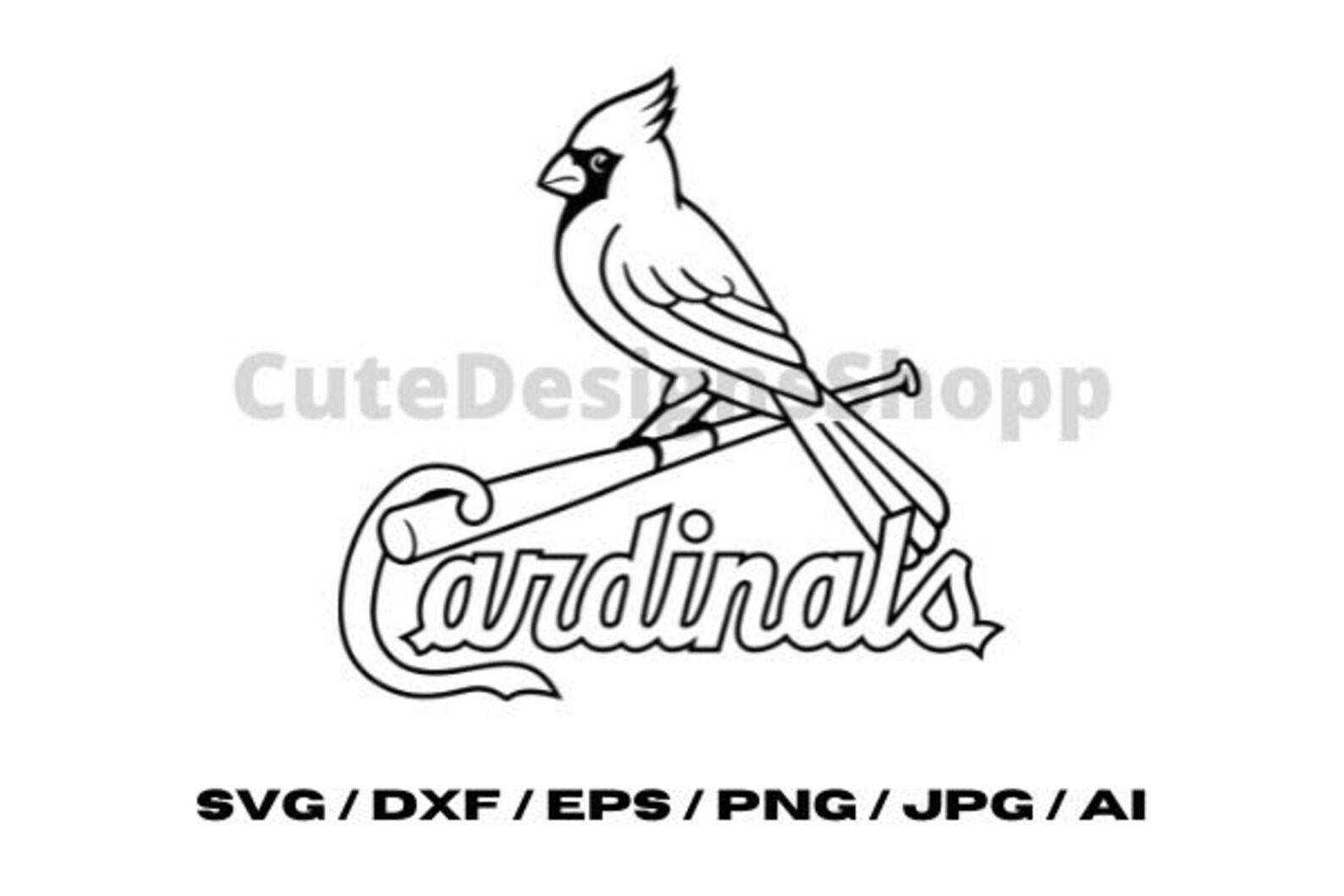 Saint Louis Cardinals Logo Silhouette svg png jpg dxf ai Etsy