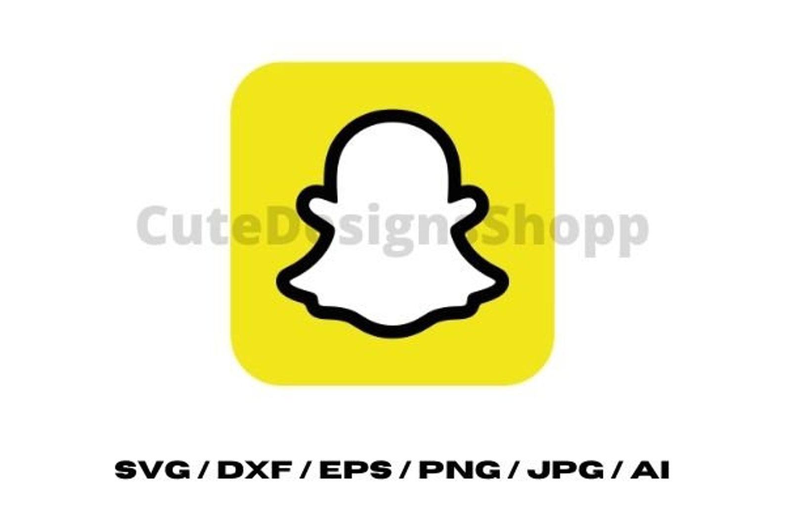 Snapchat Log svg png jpg dxf ai eps / Cricut Machine / | Etsy