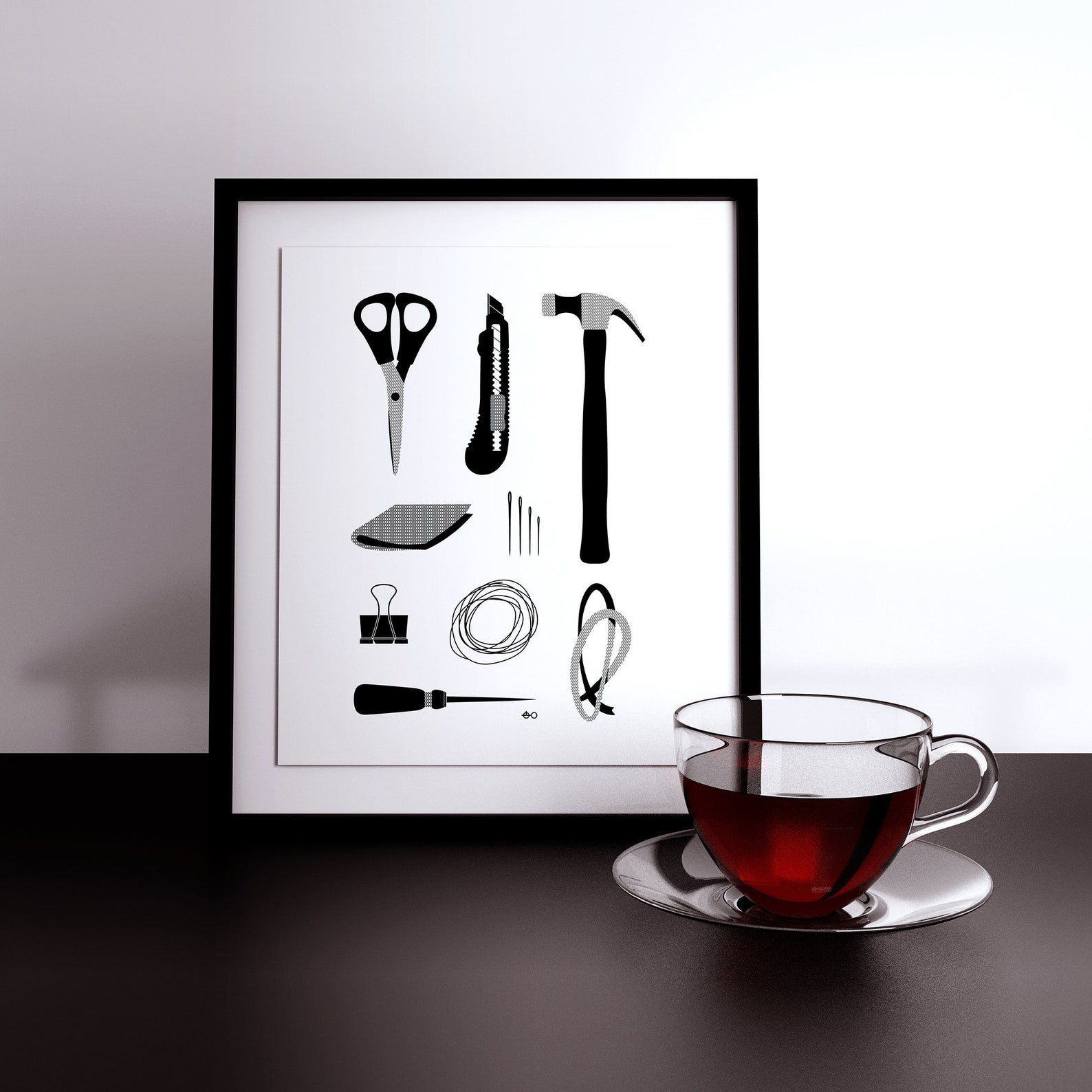 Tools Print Printable Wall Art Modern Digital Print Black & | Etsy