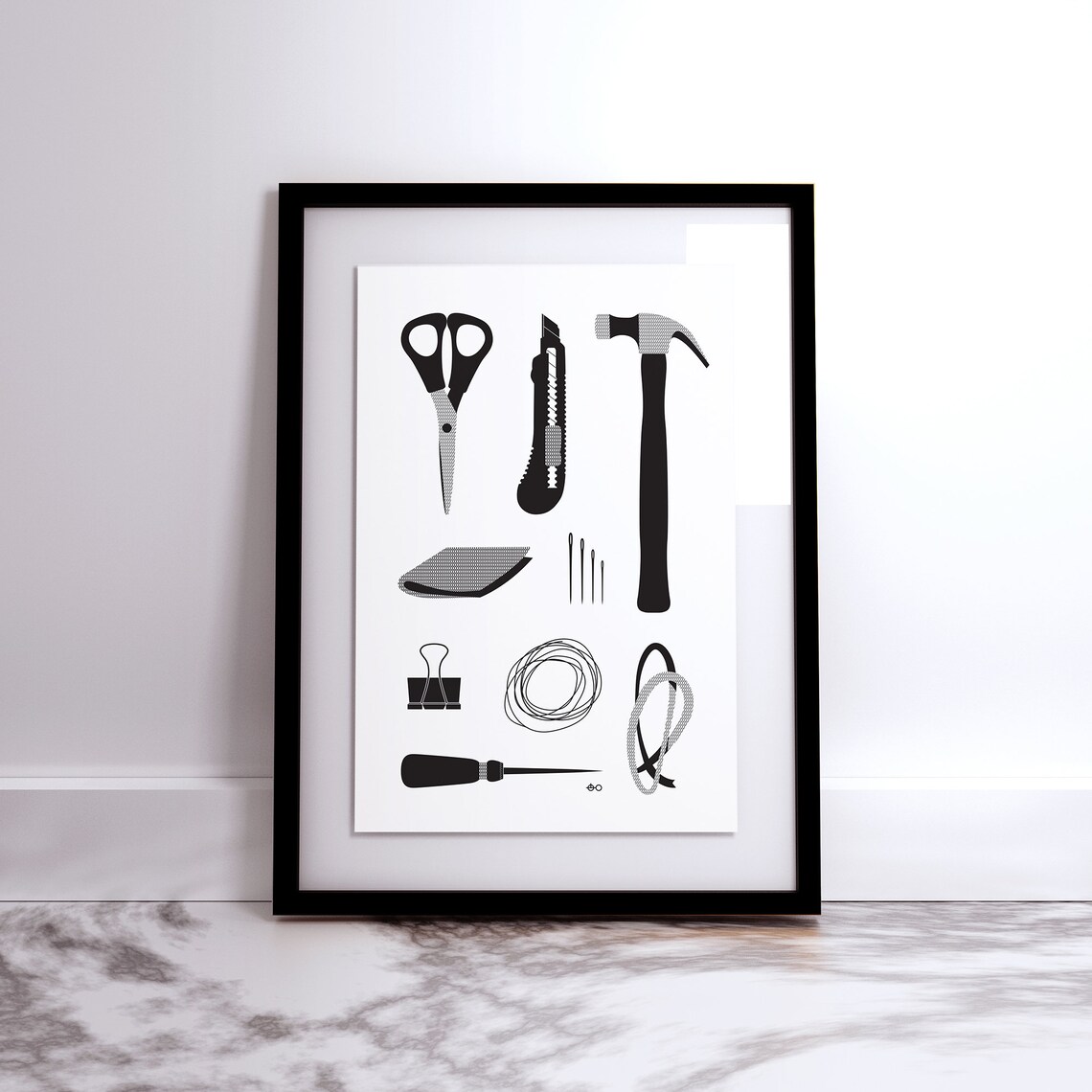 Tools Print Printable Wall Art Modern Digital Print Black & | Etsy