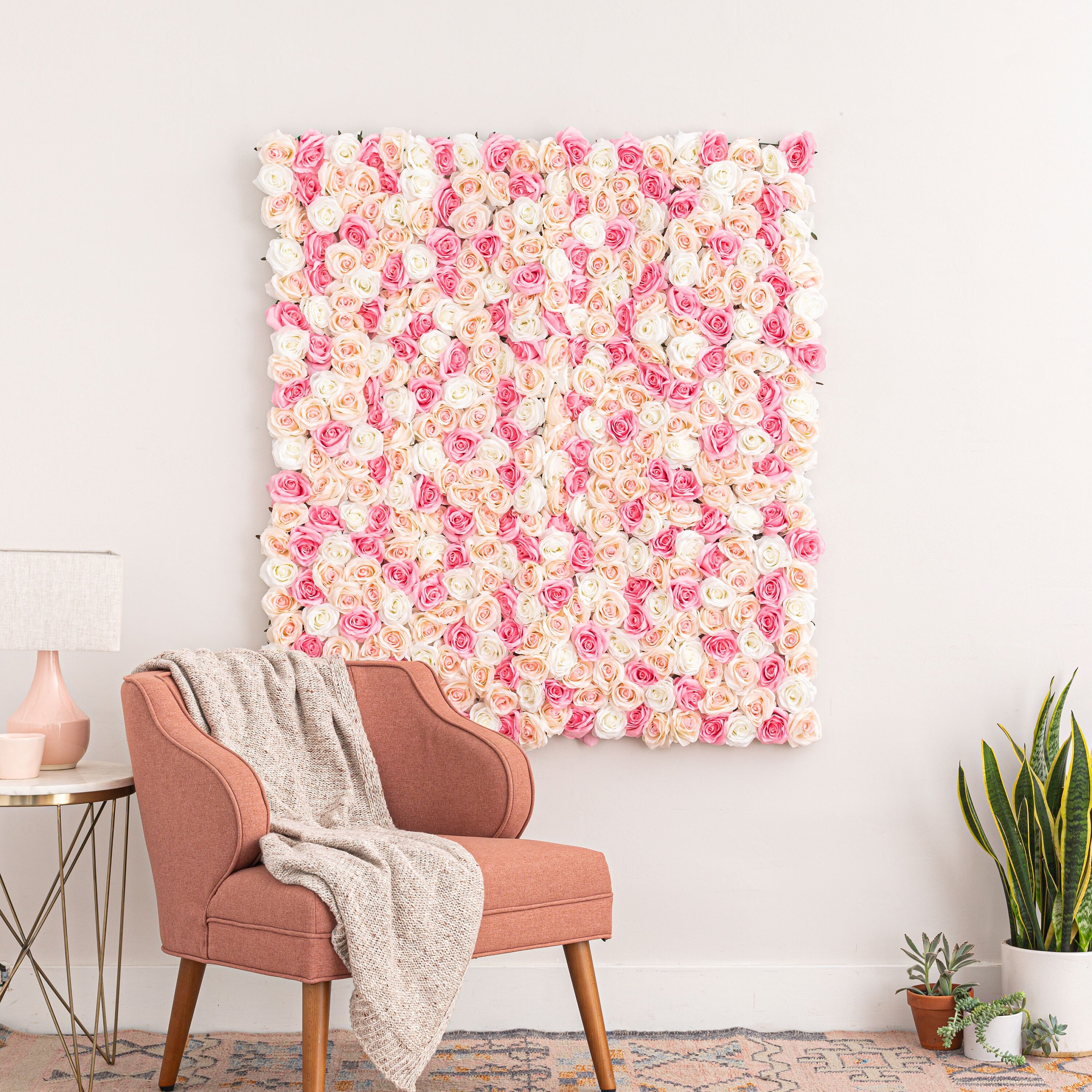 Flower Wall 3D Pink Flower Wall Panel Wedding Decor Floral Etsy
