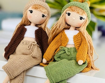 Crochet Doll, amigurumi doll, knitted doll, melody doll, babyshower gift