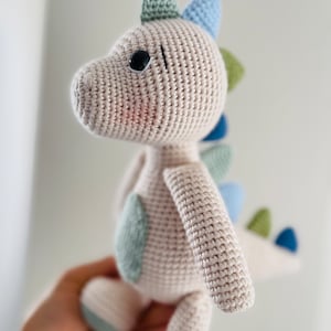 Hand crocheted Dinosaurs, dinosaur teddy, knitted dinosaur.