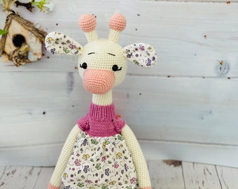 Crochet Princess Lady Giraffe Toy for Gift, New Born, Nursery and Home Decor Gift