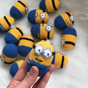 Crochet Minion Egg Gift for Easter Ornament Home Decor for Children and Baby’s Room