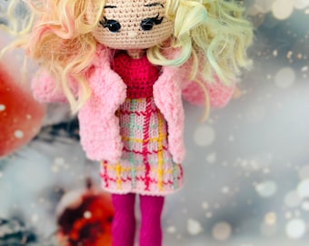Crochet Enid Doll - Handmade Wednesday  inspireCharacter Enid Inspired Amigurumi Toy, Gothic Stuffed Toy for Kids or Adults, Halloween Decor
