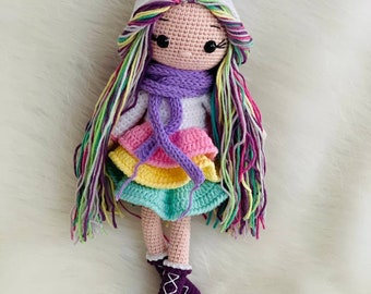 Crochet Unicorn Girl, Handmade Crochet Unicorn Doll, Amigurumi Stuffed Unicorn Toy
