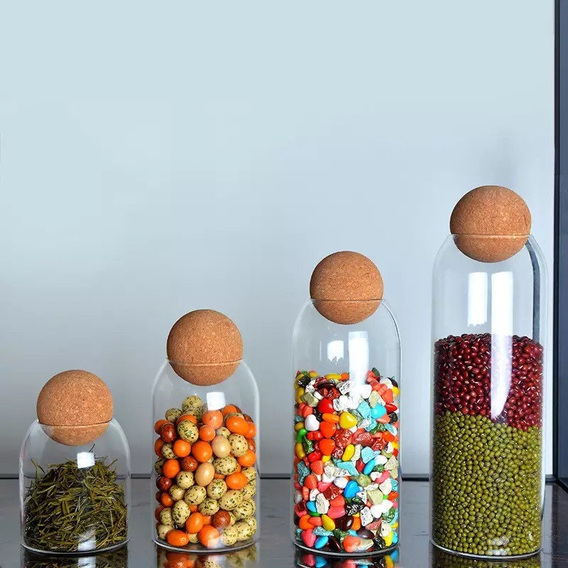 Ball cork leadfree glass jar with lid bottle storage tank Etsy