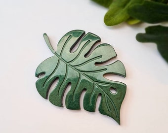 Monstera Leaf Resin Coaster or Placemat Dark Green or Custom Colour Personalised Gift Home Decor Boho Plant Mom Houseplant Leaves Valentine