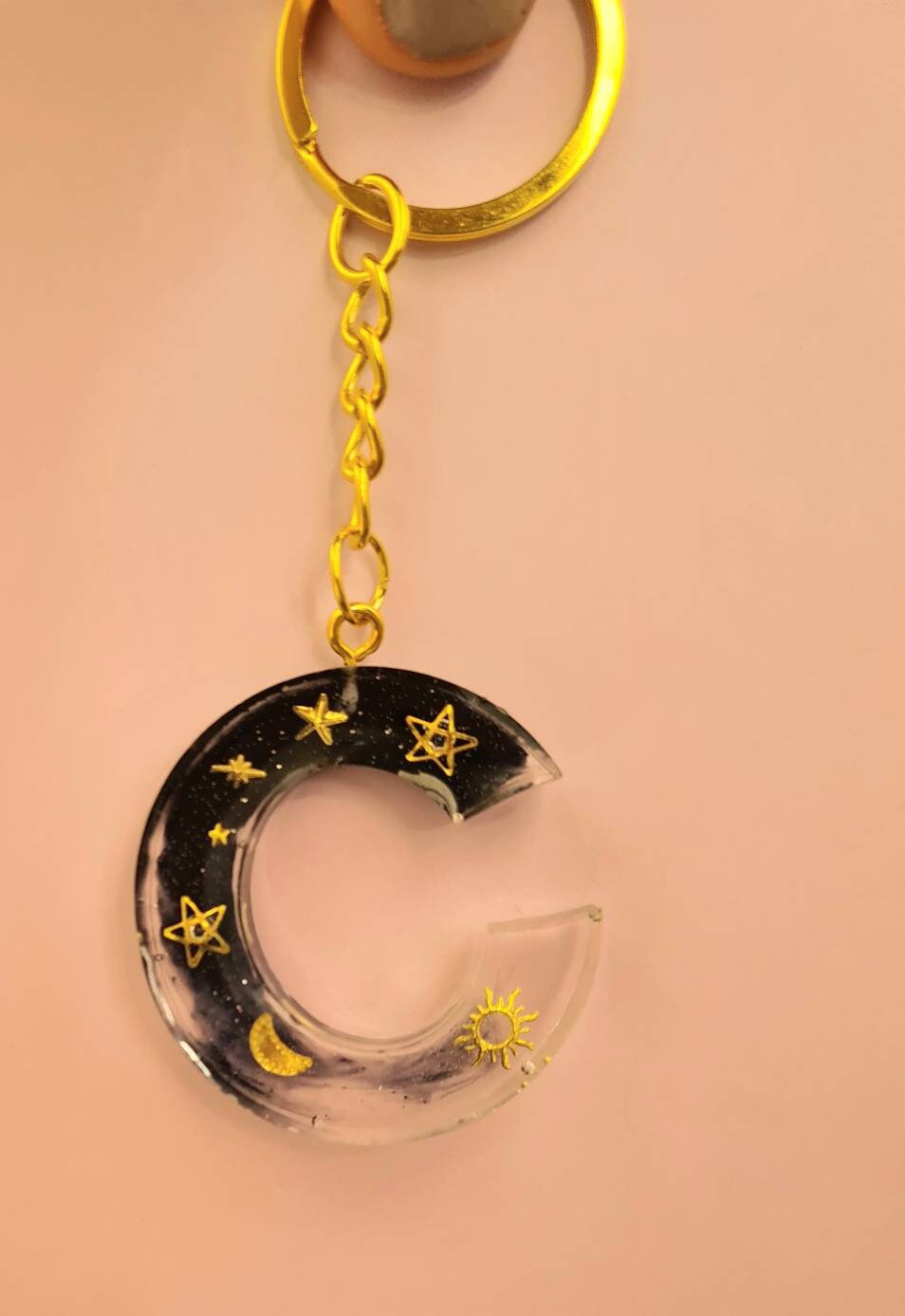 Starry Skies Keychain Night Sky Stars Astrology Moon Keyring ...