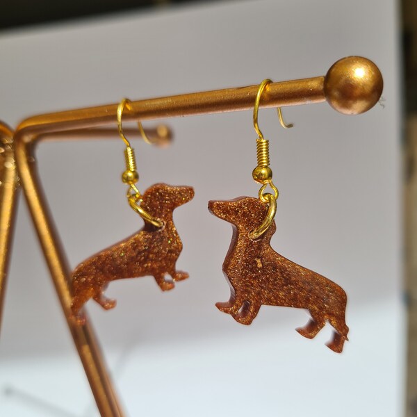 Sausage Dog Daschund Hot Dog Earrings Hooks Huggies Hoops Cute Dog Mom Mum Pet Lover Gift Treat Christmas