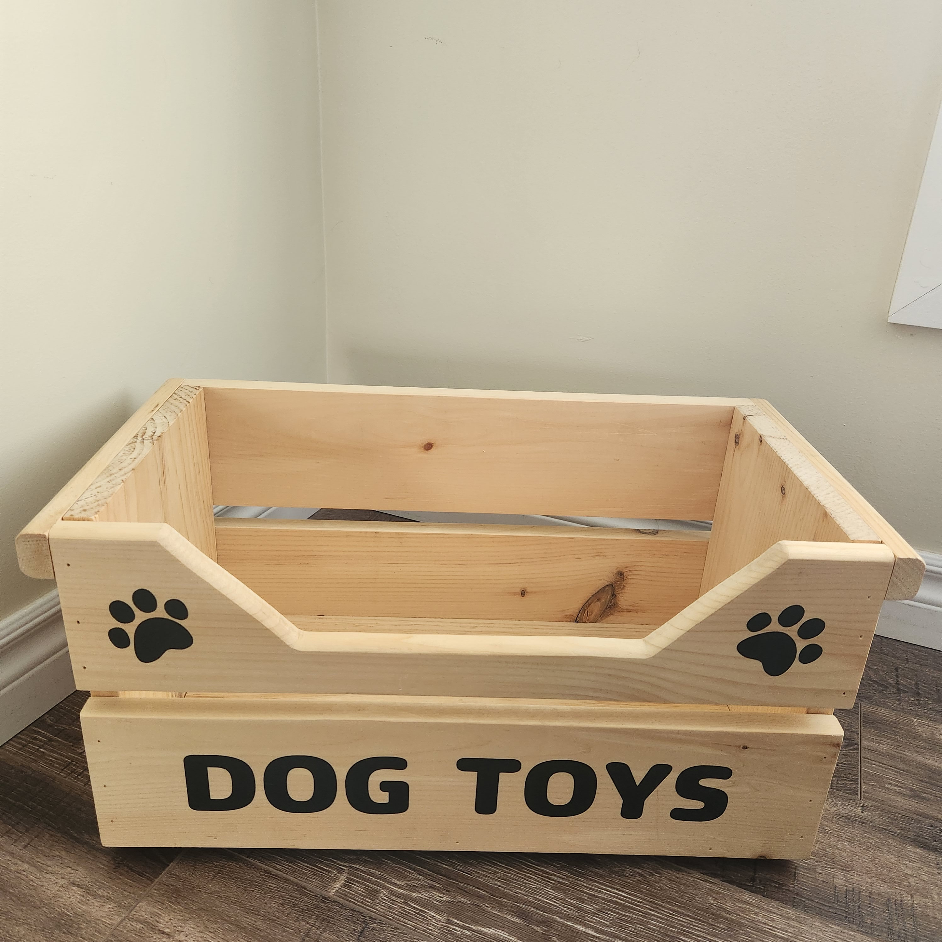 Large Wooden Dog Toy Box Front Cut out With Vinyl Letters Dog Box Dog Toy Crate Pet Toy Box Pet Storage Pet Accessories Etsy
