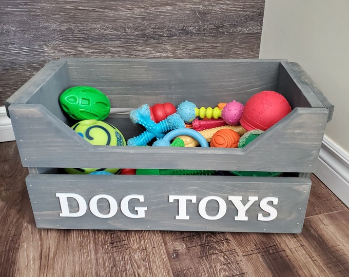 Large Wooden Dog Toy Box With Front Cutout Dog Box Dog Etsy
