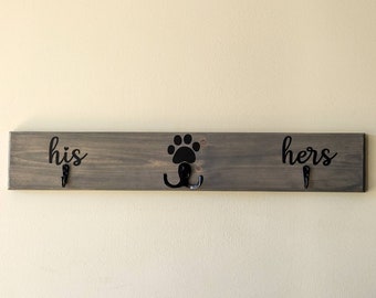 His/Her Dog Leash Holder | Leash Holder | Pet Accessories | Pet Storage | Dog Decor | Dog Lover Gifts