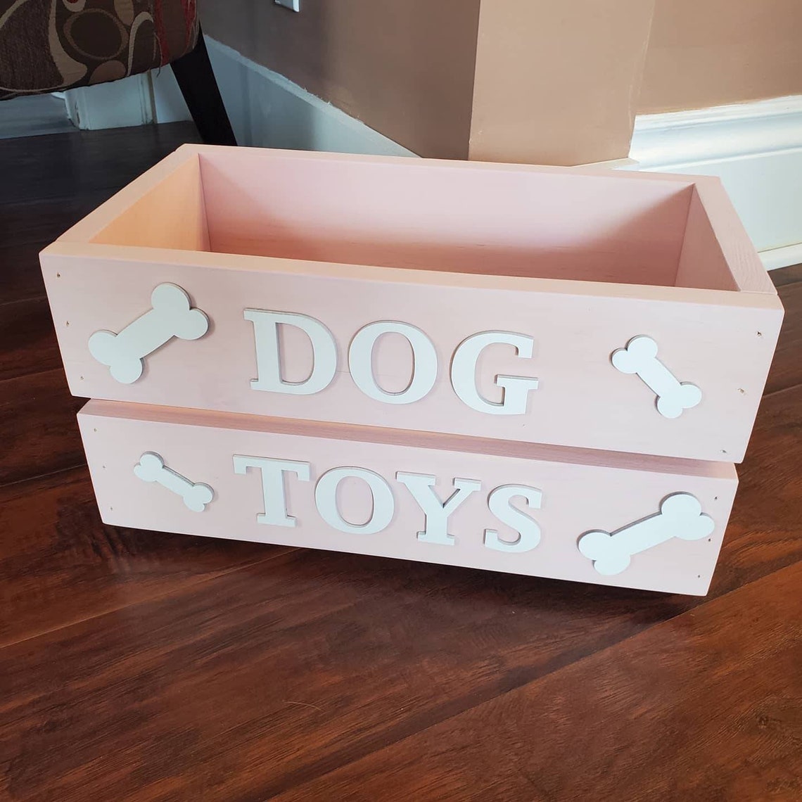 Large Wooden Dog Toy Box Dog Box Dog Toy Crate Pet Toy Etsy