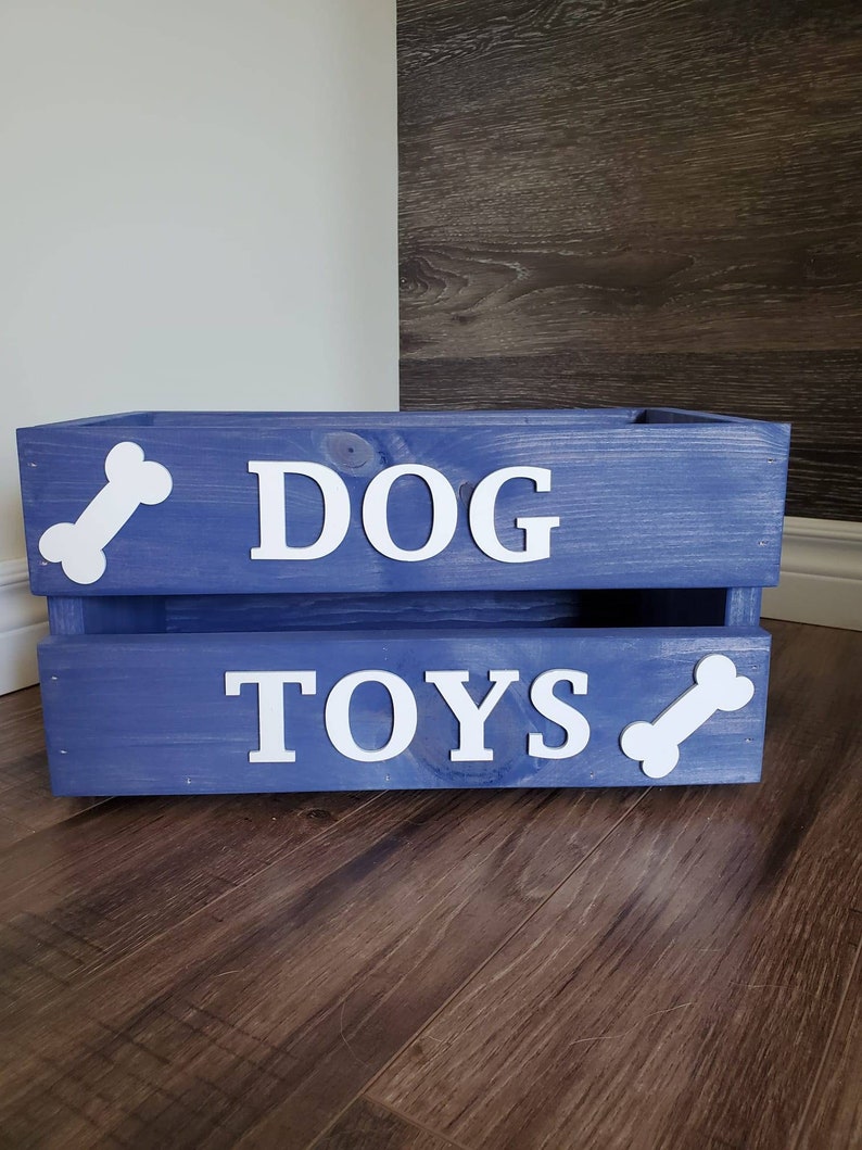 Wooden Dog Toy Box Dog Box Dog Toy Crate Pet Toy Box Pet Storage Pet Accessories image 4