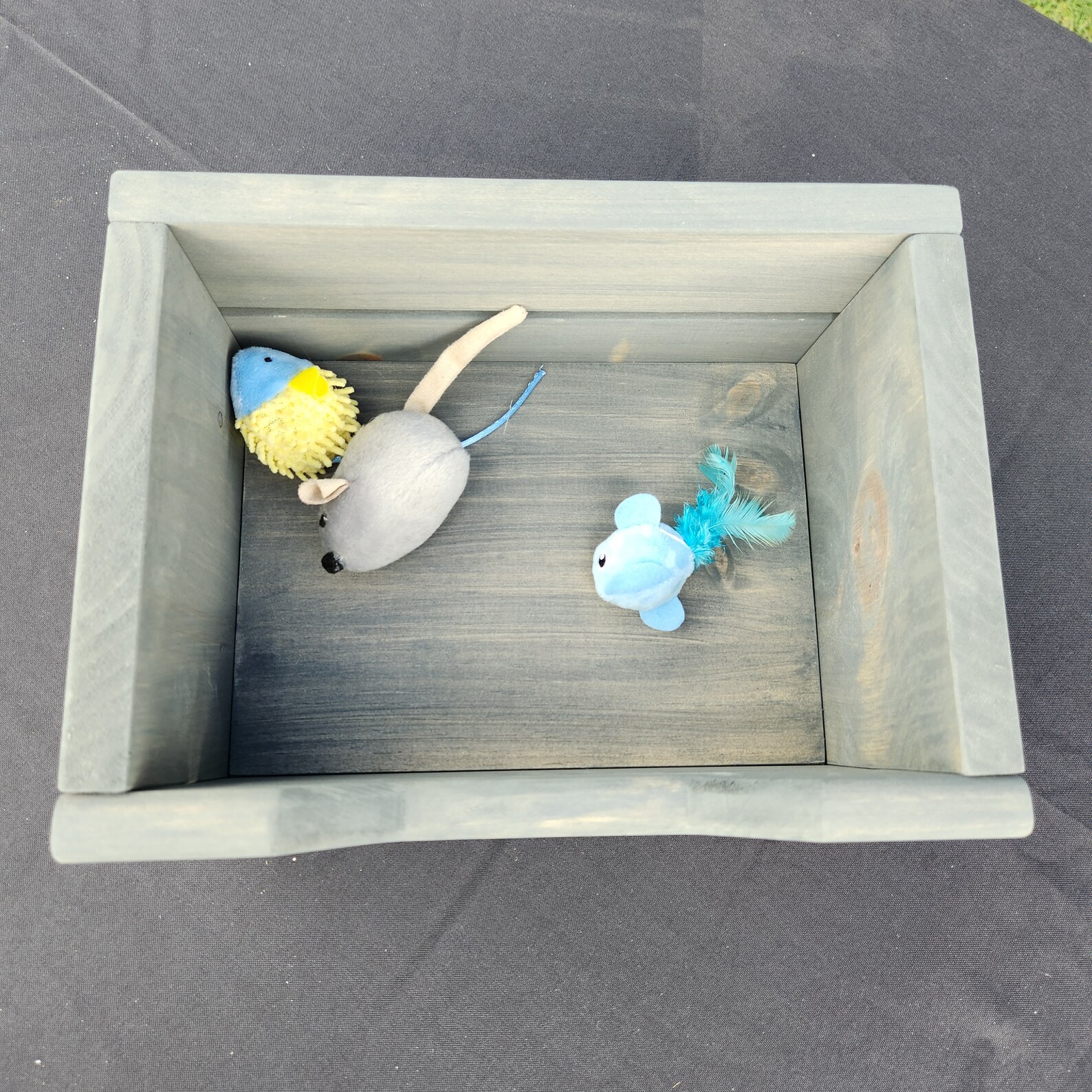 Cat Toy Box With Front Cut Out Small Cat Toys Storage Etsy