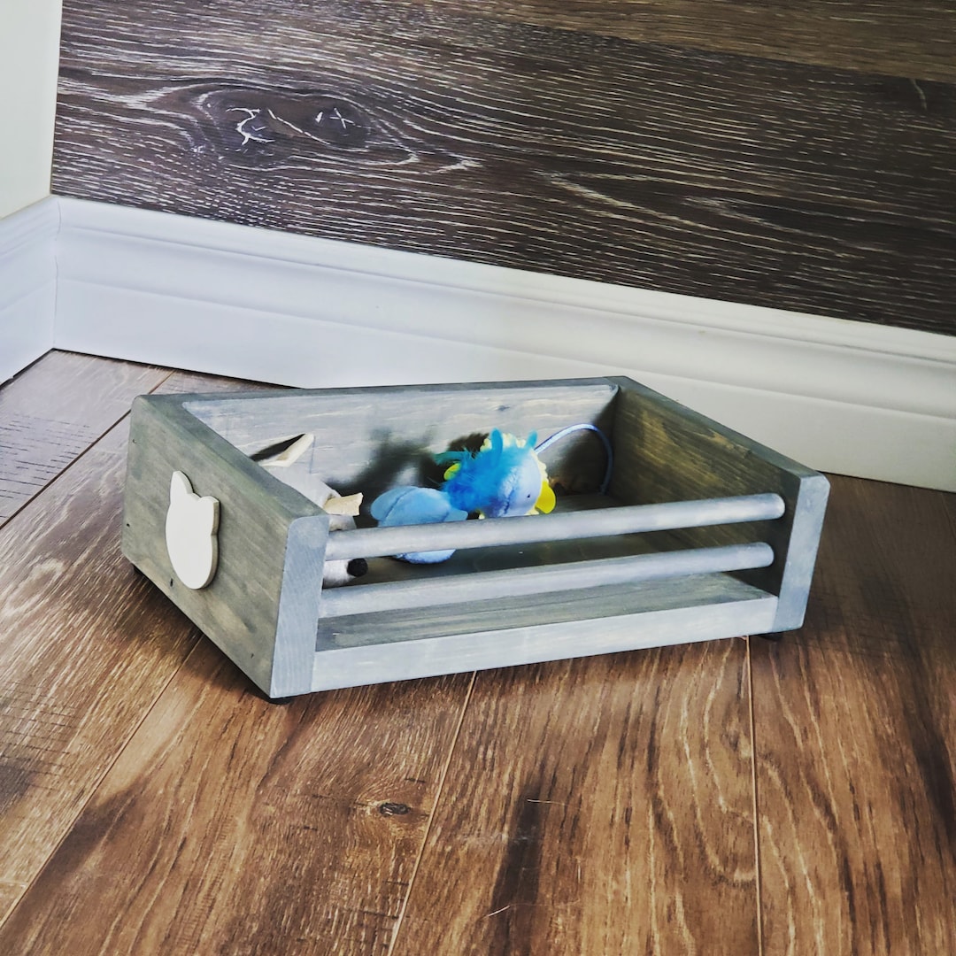 Cat Toy Box Small Cat Toys Storage Catnip Toy Bin Cat Etsy