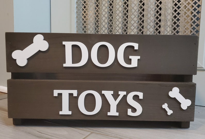 Wooden Dog Toy Box Dog Box Dog Toy Crate Pet Toy Box Pet Storage Pet Accessories image 5