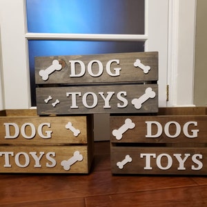 Wooden Dog Toy Box Dog Box Dog Toy Crate Pet Toy Box Pet Storage Pet Accessories image 2