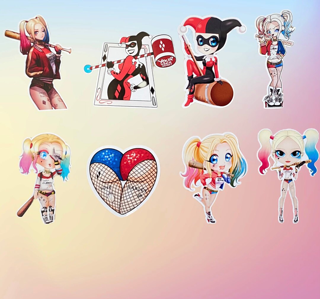 Cute HARLEY QUINN Stickers Glossy Waterproof Sticker Set Etsy