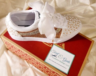 Rose Gold Vans Etsy