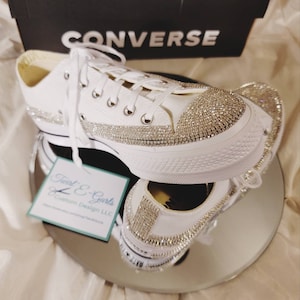 Swarovski Crystal Converse: Custom Bedazzled Platform Sneakers