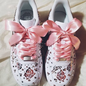 Metallic, Rose Gold, Pink, Tiaras & Roses Custom Design bedazzled AF1 for Quinceañera/ Mis XV años/ Weddings/ Prom/ Sweet 16 or any Birthday