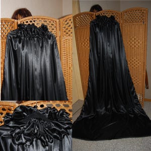 Gigoteuse en satin XXL 220 x 140 cm, sac en satin satiné brillant noir, long, brillant et soyeux, Satinlover Nylonlover, sac à câlins disponible immédiatement