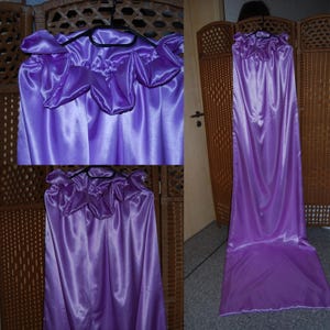 Gigoteuse double satin, sac satin, satin brillant, lilas, long, brillant, soyeux, Satinlover, nylon lover, sac câlin double couche