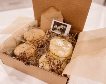 Assorted Cookie Box - Cookie Gift Box  - 1/2 Lemon Crinkle and 1/2 Brown Sugar Cookies