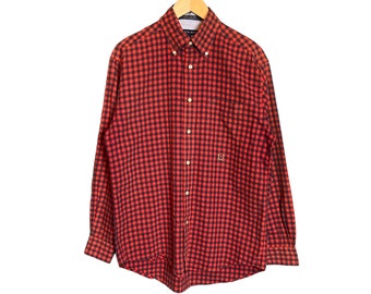 Vintage Tommy Hilfiger Check Button Down Shirt / Top Mens