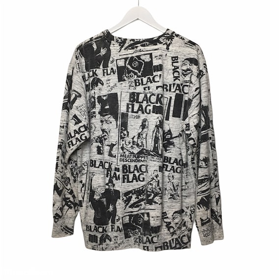 Vintage 90s Black Flag All Over Print Sweatshirt