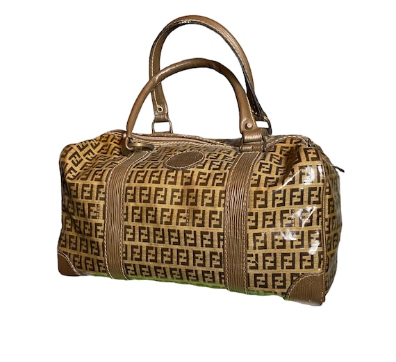 Fendi Monogram Iconic Patent Leather Duffel Speedy Bag / 