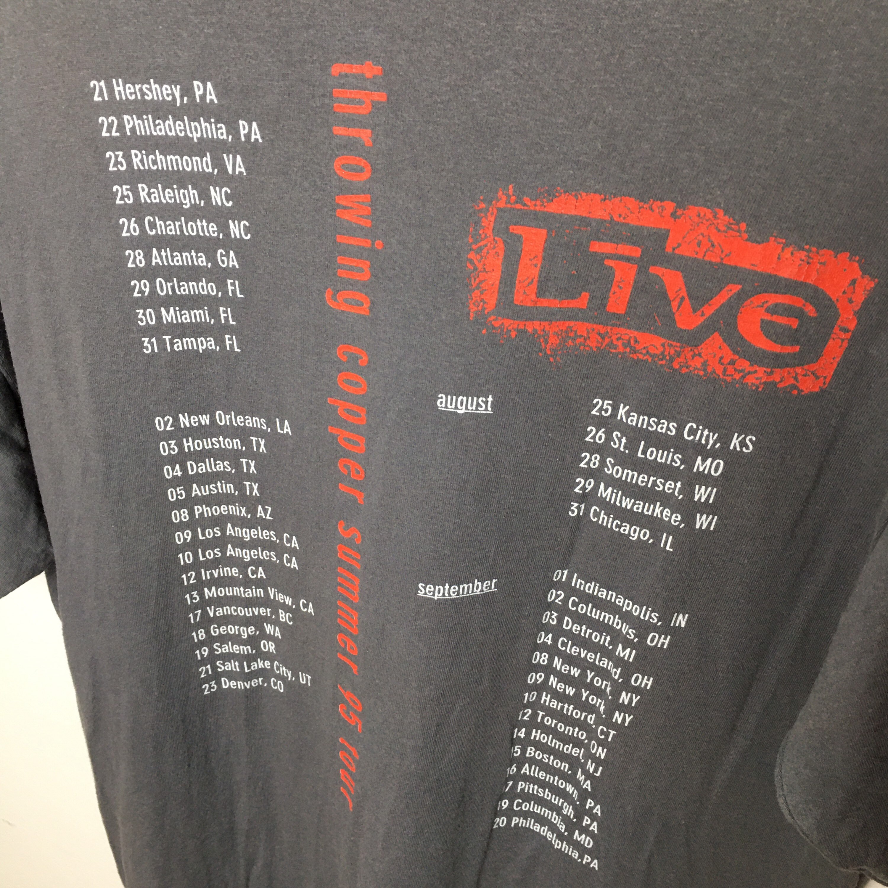 Vintage 90s Live Throwing Copper Tour Band T-Shirt / Graphic ...