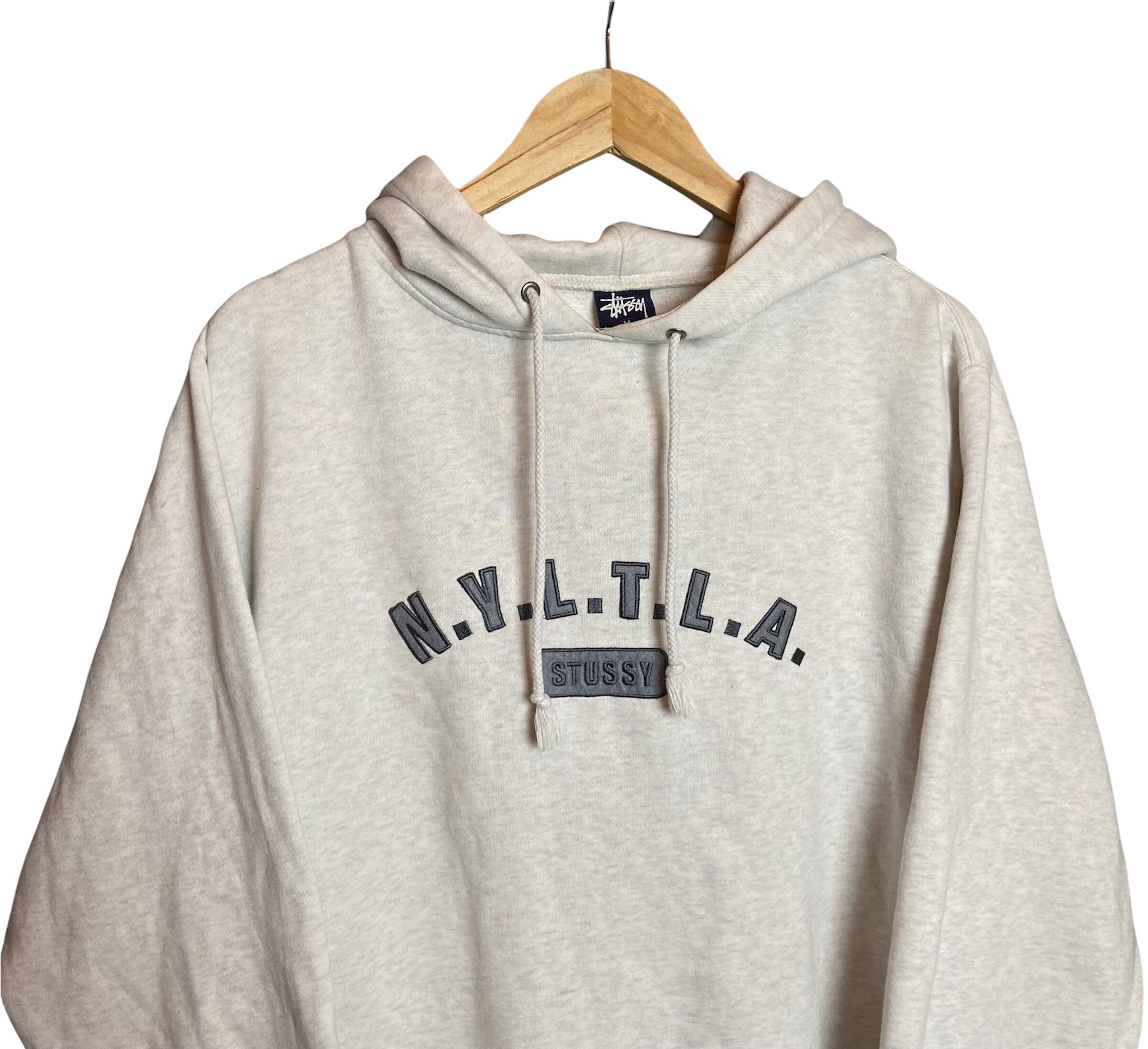 Vintage Stussy N.Y.L.T.L.A Monogram Logo Hoodie/size Xl/brown 